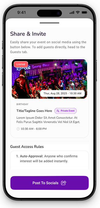 SecVite Private & exclusive events — event planning tool demonstration